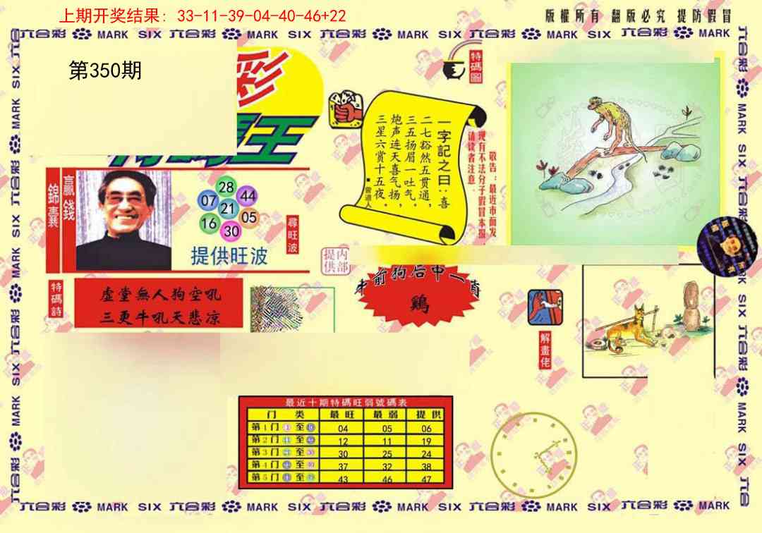 350期心水特码(信封)[图]