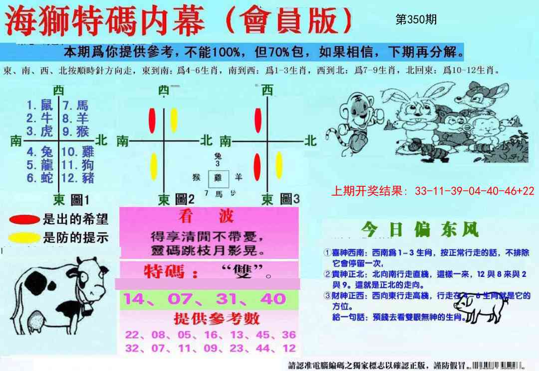 350期另版海狮特码内幕报[图]