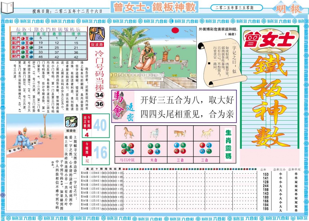 350期曾女士铁板神数A[图]