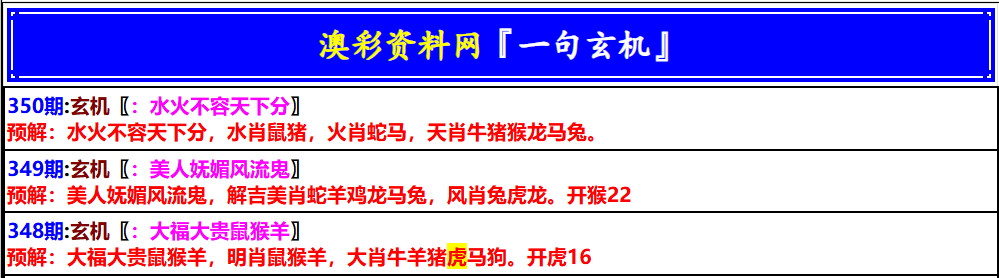 350期澳门一句玄机[图]