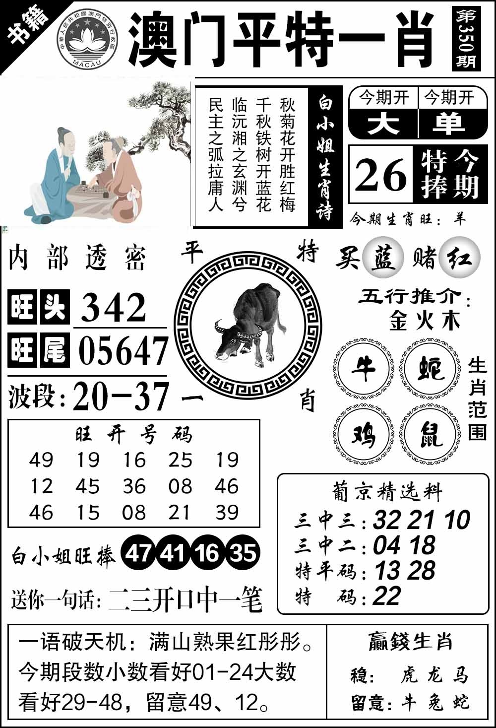 350期澳门内部透密[图]